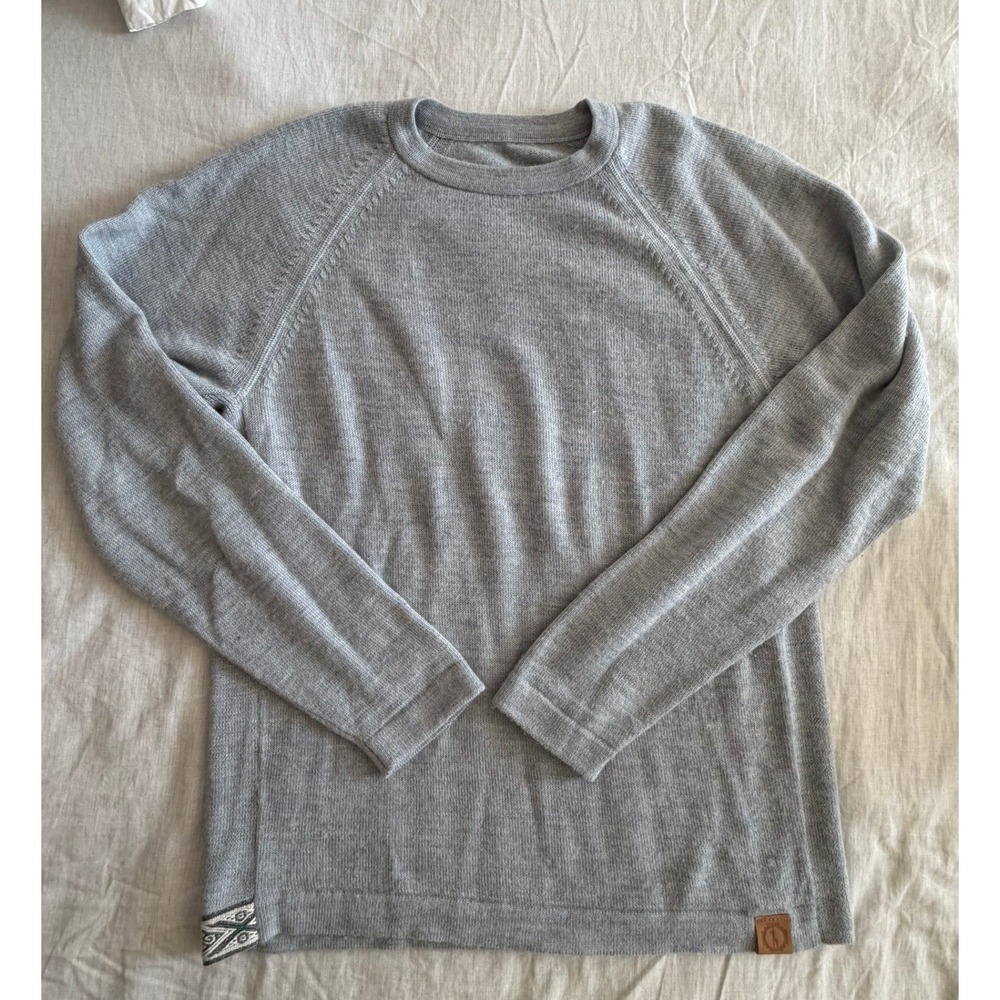 PAKA Alpaca Crewneck Sweater Mens Large Gray Handmade Sustainable
